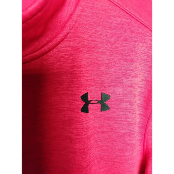 Under Armour Coldgear Full Zip Pockets Red Fleece Interior Loose Fit Size L - Picture 2 of 5